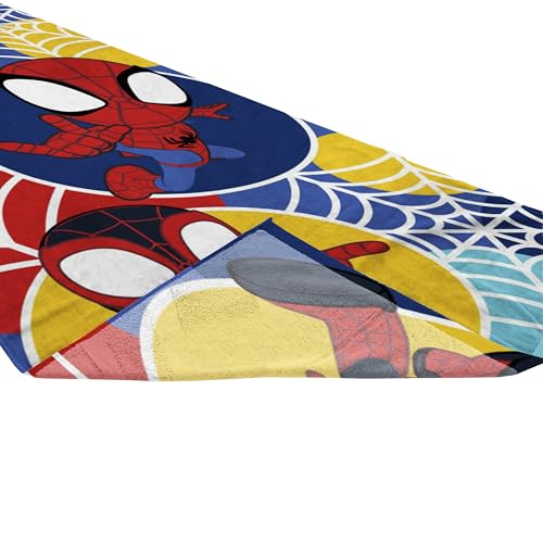 Jay Franco Marvel Spidey & His Amazing Friends Bath Pool Beach Towel - Kids Super Soft & Absorbent 100% Cotton Towel with Ghost Spider and Miles Morales, Measures 28 x 58 - color: Multi - Spidey & Friends