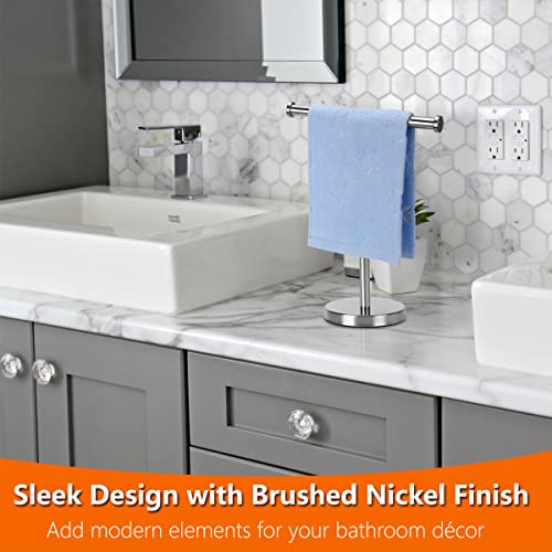 Kalitro Towel Rack Hand Towel Stand, Bathroom Hand Towel Holder Stand with Heavy Base, SUS304 Stainless Steel Brushed Nickel - color: Silver