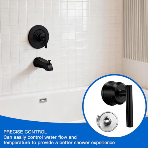 All Metal Replacement for Moen Tub/Shower Lever Handle, Compatible with Moen Posi Temp Shower Handle and for Cartridge,Single Handle Faucets for Adjust Water Volume and Temperature,Retro Black - color: Retro Black