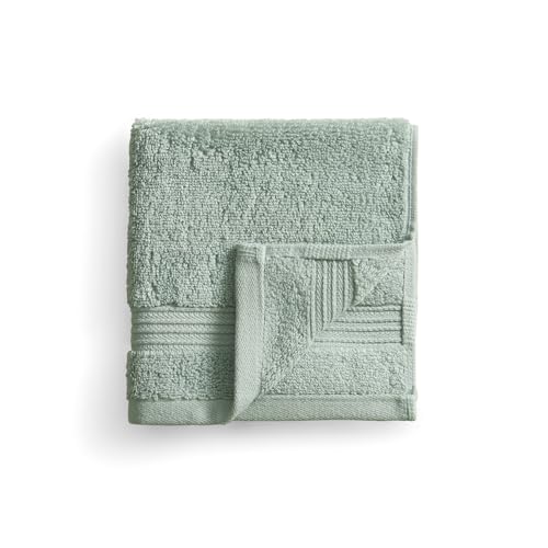 Ted Baker 4-Pack Cotton Washcloth Set Soft Highly Absorbent 13 x 13 Sage - color: Sage, size: Washcloth Set - 4 Piece