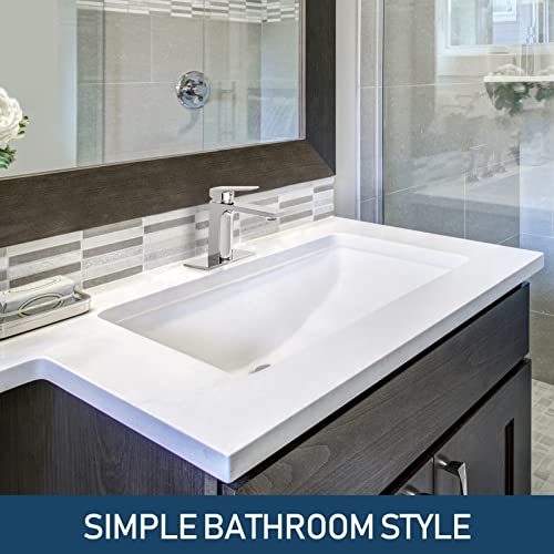 GENBONS Chrome Bathroom Faucets 1 Hole Single Handle Bathroom Vanity Sink Faucet with Pop-up Drain and Faucet Supply Lines Rv Lavatory Vessel Faucet Basin Mixer Tap | Pop Up Drain | Modern 1 or 3 Hole Basin Mixer Tap Washbasin Vanity Faucet | cUPC Supply