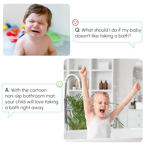 Baby Bath Mat Non Slip, Cartoon Kids Bath Mat for Tub 40 x 16 Inches, Non Slip Bathtub Mat with Suction Cups and Drain Holes Shower Stall Mats, Machine Washable, Dolphin - color: Whale - Dolphin, size: 40" x 16" (Rectangular)