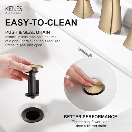 Champagne Bronze Bathroom Faucet 3 Hole, Widespread Bathroom Faucet | Bathroom Vanity Faucet with Pop Up Drain & Supply Lines, Lead-Free cUPC & NSF Certified, 8 Inch Faucet for Vanity RV Sink - color: Champagne Bronze