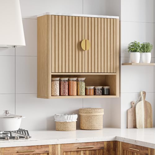 Furnaza Bathroom Wall Mounted Cabinets with Adjustable Shelf,Medicine Cabinet with 2 Doors, Small Over Toilet Storage for Bathroom