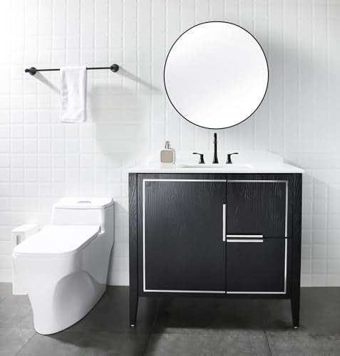 Oil Rubbed Bronze Widespread Bathroom Sink Faucet 8 Inch for Vanity | with All Metal Pop Up Drain, High Arc 2 Handle Lead-Free Deck Mount Bathroom Faucet for 3 Hole Lavatory Utility Sink - color: Oil Rubbed Bronze