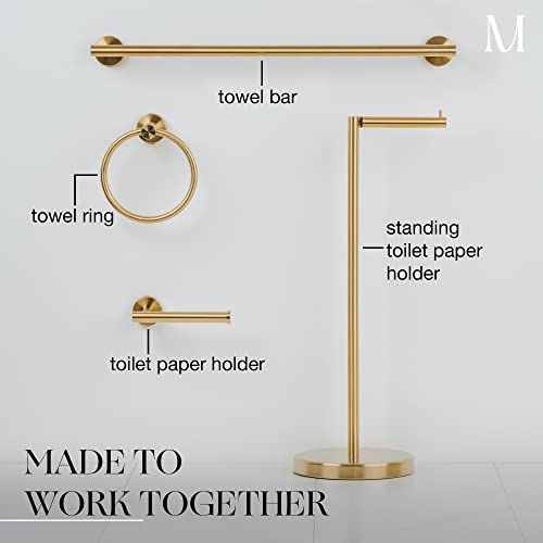 Marmolux Acc Brushed Gold Towel Ring - Modern Hand Towel Holder - Stainless Steel Bathroom Towel Rack - Round Hanger - color: Brushed Gold/Brass, size: Towel Ring