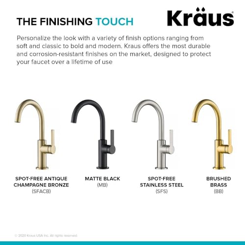 KRAUS Oletto Single Handle Kitchen Bar Faucet in Matte Black, KPF-2822MB - color: Matte Black, style: Bar Faucet