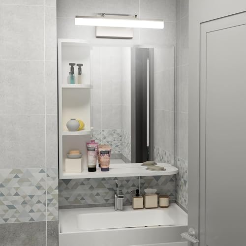 Aipsun Brushed Nickel Vanity Light 16 inch Modern Wall Sconces Adjustable LED Bathroom Light Fixtures Over Mirror Rotatable Vanity Lighting 5500K - color: Brushed Nickel, size: 15.7 in