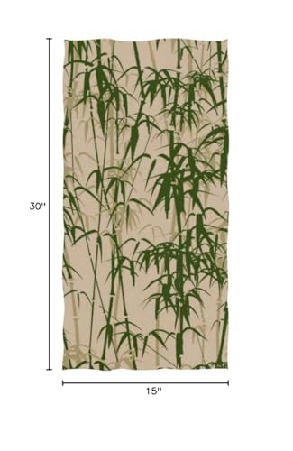 Naanle Green Bamboo Forest On Beige Soft Bath Towel Absorbent Hand Towels Multipurpose for Bathroom Hotel Gym and Spa 30"x15"