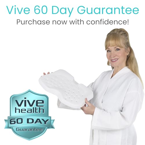 Vive Shower Seat Cushion - Comfortable Support for Pain Relief | Waterproof, Soft Padded & Non Slip for Tub Chairs, Transfer Benches, Bath Stool, Bathtubs - for Seniors, Elderly, Handicap