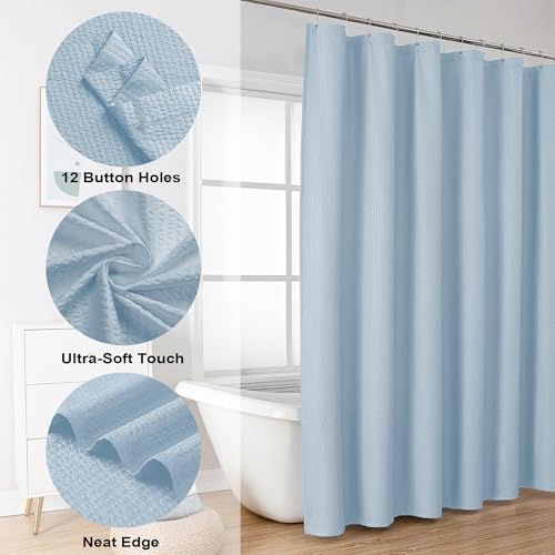 Small Stall Shower Curtain - Embossed Textured Bathroom Curtain, 36 x 72 Shower Curtain for RV Camper, Machine Washable Water Resistance, Glacier Blue - color: Glacier Blue, size: 36"W x 72"L (Pack of 1)