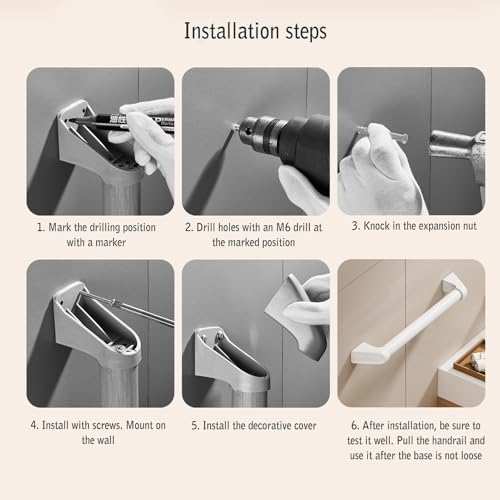 Shower Grab Bar, Non-Slip Texture, Suitable for Shower and Bathtub, Suitable for The Elderly(L-40CM) - size: L-40CM