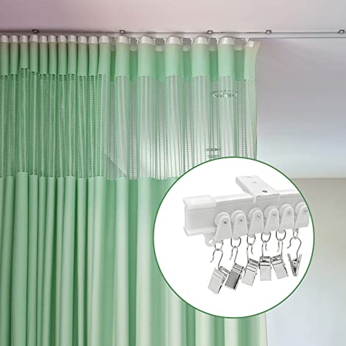 TOKPLNU Ceiling Mount Bracket for Flexible Bendable Curtain Track, White Curved Curtain Rail Ceiling Mounting Hardware, 10 Pack - color: White, size: 10Pcs Ceiling Mount Bracket