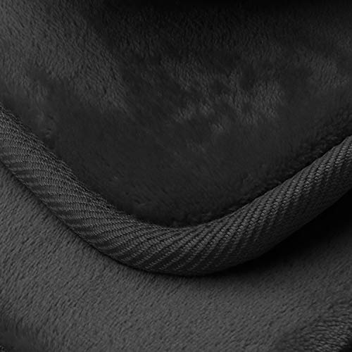 Clara Clark 3 Piece Bathroom Rugs Bath Mat Set, Velvet Memory Foam Bath Mats for Bathroom - Non-Slip, PVC Backing Bath Rugs, Washable - Dries Quickly, Black - color: Black