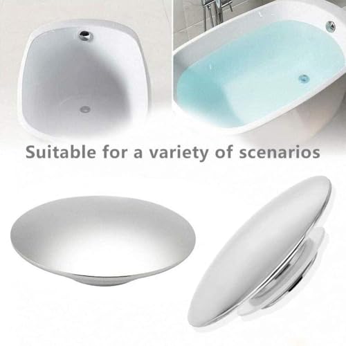 66mm Basin Waste Easy Pop Up Bathroom Sink Push Button Click Clack Plug Sink Drain Plug Stopper Bathtub Sink Waste Plug Cap for Washbasin Kitchen Bathroom
