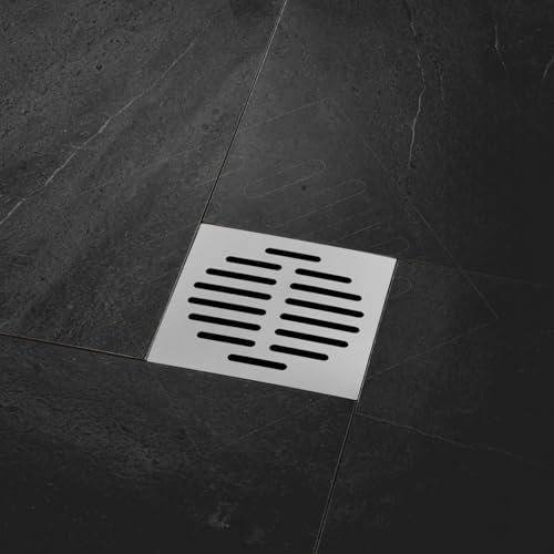2pcs Square Drain Cover Grates Fit 5" x 5" Drain, Stainless Steel | Drainage Grate Cover Floor Drain Strainer for Shower Bathroom Balcony and Outdoor Garden Drains - size: 4.9" x 4.9"