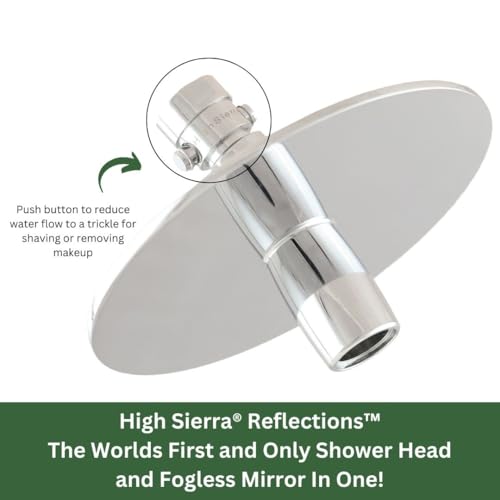 High Sierra® Solid Lead-Free Metal NEW Gen 3 'Reflections with Trickle Valve 1.5 GPM. High Efficiency Ultra Low flow Shower Head & Self-Heating 6” Fogless Mirror In One. Oil Rubbed Bronze finish - color: Oil Rubbed Bronze, size: 1.5 GPM