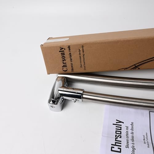 Chrsouly Adjustable 50-85 inches Curved Shower Rod, Extra Wide, Rustproof, Round Shower Curtain Rod for Bathroom, Shower Stall, Need to Drill, Silver - color: Silver, size: 50-85 Inches