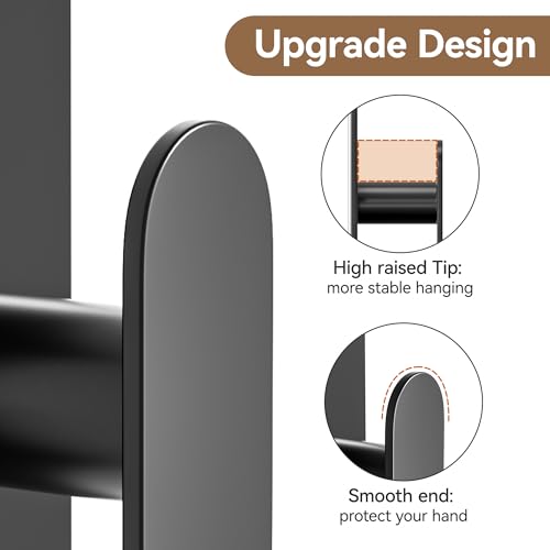 pickpiff Adhesive Towel Hooks: 20LB Extra Strong Wall Hanger, Black 4 Pack - color: Black, size: 4 Pack