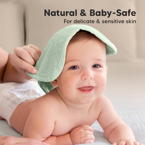KeaBabies 6-Pack Cotton Muslin Baby Washcloths and 6-Pack Baby Washcloths - Wash Towel, Super Absorbent & Scratch-Free Rag - Soft Face Towel, Bath Cloth for Kids, Newborn Bath Essentials