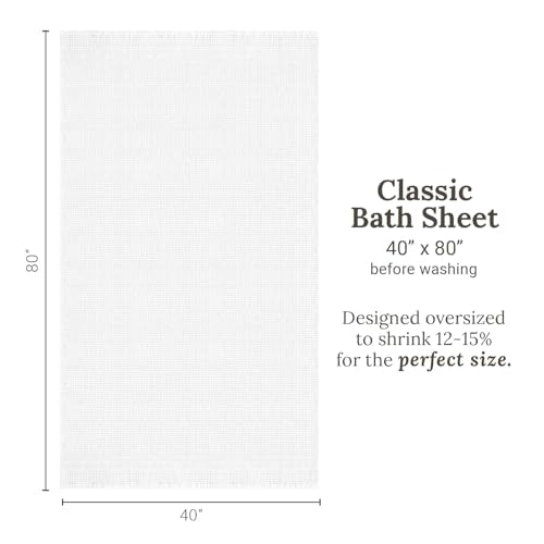 GILDEN TREE Waffle Bath Sheet Large Bath Towels Quick Dry Thin Body Towels, 40x80 Oversized Bath Towels for Adults, 2 Pack Bath Sheet Set, Classic Style (White) - color: White, size: Bath Sheet (2 Pack)