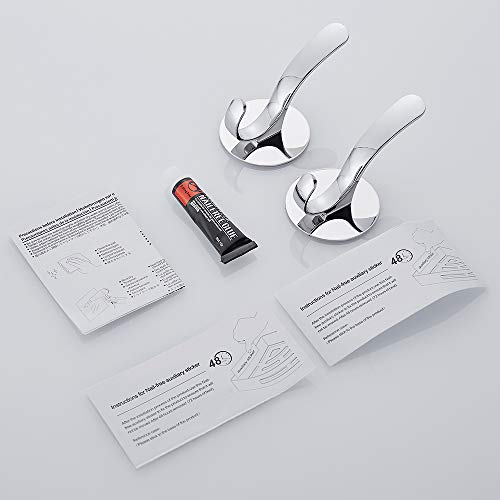 Adhesive Coat Hooks Stainless Steel Self Adhesive Robe Towel Bathroom Kitchen Wall Hook No Screws Damage Free