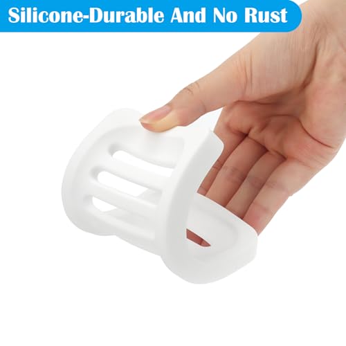 Topsky 2Pcs Soap Dish Holder, Non-Slip Bathroom Accessories Silicone Soap Case Saver, Sink Deck Bathtub Shower Dish Soap Drainer, Silicone Holder for Soap, Sponges, Scrubber (White-2pcs) - color: White-2pcs