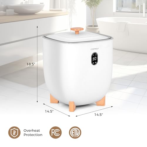 COSTWAY Towel Warmer for Bathroom, Upgraded Towel Heater with 2 Fragrant Disc Holders, Blanket Warmer with 4-Level Timer, Auto Shut Off, Fits 2 Oversized 45" x 70" Towels, Bathrobes & PJ's (25L) - size: 25L