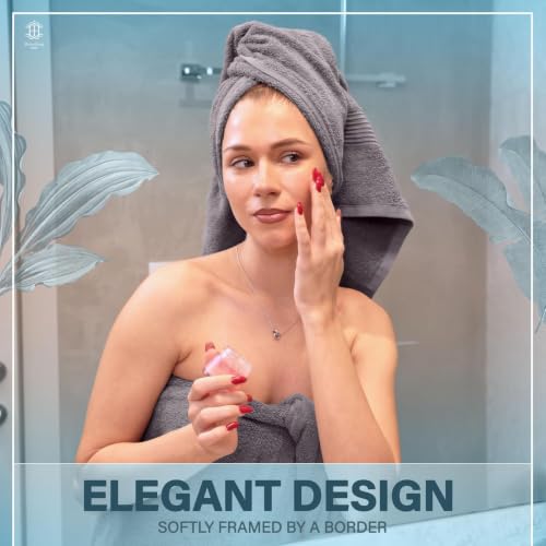 Luxe 2-Piece Bath Towel Set – Large Soft Cotton Towels, Absorbent, Durable & Skin-Friendly, Machine Washable, 27 x 54 in, Stone Grey - color: Stone Grey