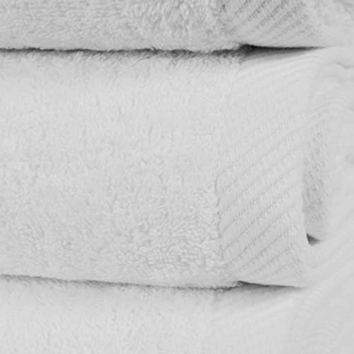 BY LORA 660 GSM Bath Towel Set of 6, 100% Ring-Spun Cotton Terry, 2 Bath Towels + 4 Hand Towels, Hotel Quality, Heavyweight Plush, White - color: White, size: 6-Piece Set