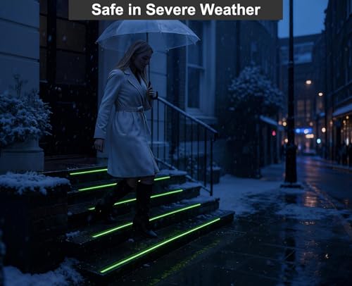 Anti Slip Tape with Glow in Dark, 2 inch x16.4ft Anti Slip Grip Tape for Stairs, Floors, Decks, Bathrooms & Outdoors, Waterproof PVC Non Skid Safety Tape with Glow at Night - size: 2 inches x 16.4 feet