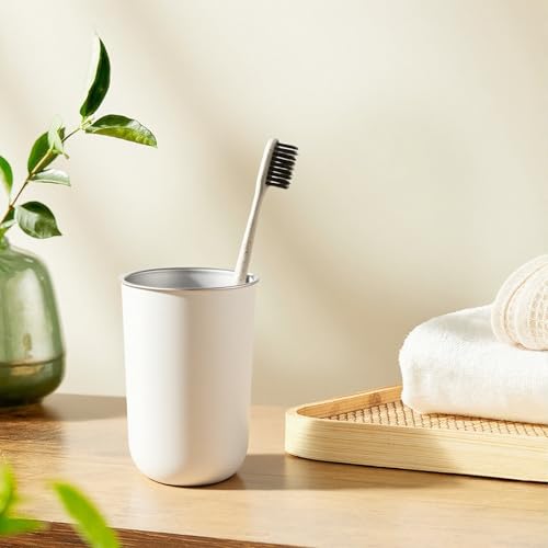 Stainless Steel Mouthwash Cups, 12oz/350ml White Metal Drinking Cup Toothbrush Cup Reusable Drinkware Home & Outdoor Activities Tumbler Cups for Coffee Bathroom office and Travel