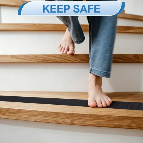 Rindion Rubber Tape, Ultra-Thin Waterproof Grip Tape 2 in x 9.8 FT, Anti-Slip Textured Rubber Grip Tape for Handles, Tools, DIY, Home Use, Comfortable in Hands (Black)