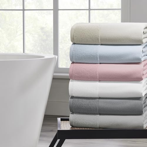 Modern Threads Waffle-Rib 6-Piece Towel Set – Premium Cotton Bath Towels, Ultra-Absorbent & Soft, Elegant Waffle Texture for Bathroom & Spa, Petal - color: Petal