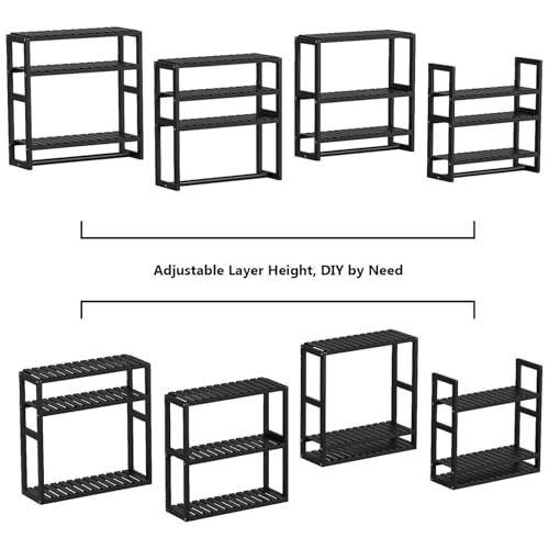 Bathroom Shelves Wall Mounted Over Toilet Bathroom Organizer with Towel Racks 3 Tier Over Toilet Shelf for Home Kitchen