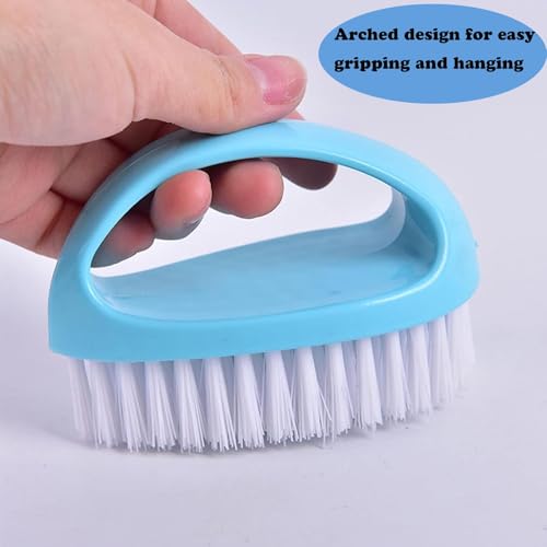 Scrubbing Brushes for Cleaning Small Scrub Brush with Nylon Stiff Bristles | 2 Pack Heavy-Duty Scrubber Cleaner Brush Multi-Purpose Cleaning Brush for Bathroom,Showe,Sink,Kitchen,Bathtub,Floor -Compact - color: Green+blue