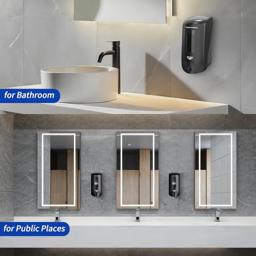 Manual Foaming Soap Dispenser, 1000ml, Space Black | No-Drill, Wall Mounted, Large Viewing Window, Super Easy Refills, Commercial & Home - color: Space Black