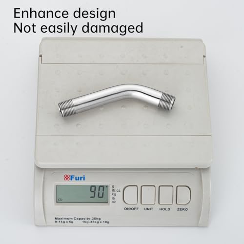 Joyrain Shower Arm with Flange, 304 Stainless Steel Extension Pipe for Fixed Shower Head, Wall-Mounted (6 inch and 8 inch Options) (Chrome, 8 inch) - color: Shower Armm (8-In), size: Chrome