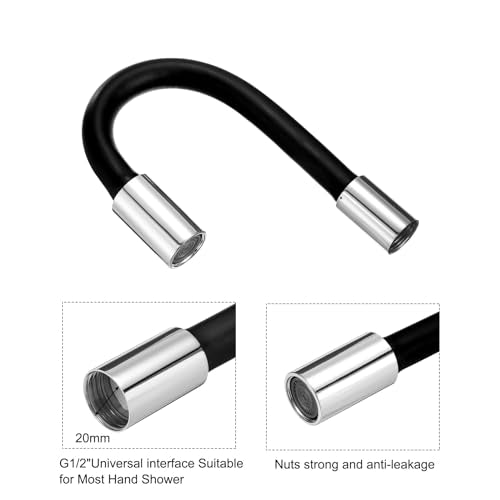 uxcell 2pcs Foaming Extension Tube, Faucet Lengthen Extender, Sink Drain Extension Tube, Bathroom Faucet Extender, Extension Flexible Water Hose Adapter Black (30cm) - color: Black, size: 30cm