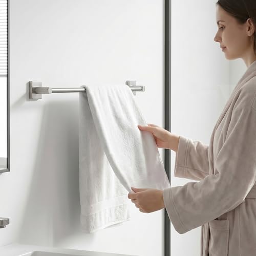 24-Inch Wall Mounted Towel Racks for Bathroom – Space Saver 4-Piece Durable Stainless Steel Bathroom Hardware Set with Towel Bar, Towel Ring, Toilet Paper Holder & Hook, Brushed Nickel - color: Brushed Nickel