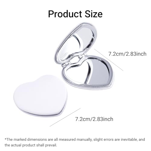 Portable Makeup Mirror Double-Sided - 1 Pcs Daily Beauty Tool, Purse Accessory - color: Heart