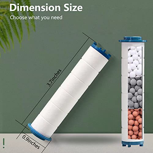 Turbo Shower Head Filter with Minerals, Hydro Shower Head High Pressure Handheld Vortex Turbo Fan Showerhead Filter for Hard Water, Reduces Dry Itchy Skin, 3.7in Set of 6 Replacement PP-Cotton Filters - style: 3.7 x 0.9 inches
