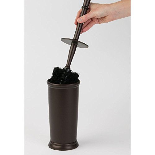 iDesign Kent Plastic Toilet Bowl Brush and Holder for Bathroom Cleaning and Storage, 4.25" x 4.25" x 16" - Bronze | 4.25" x 4.25" x 16", Bathroom Cleaning and Storage - color: Bronze
