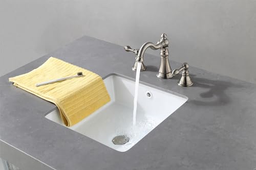 Brushed Nickel 2-Handle 8 Inch Widespread Bathroom Faucet, 3 Holes | Derengge Traditional Widespread Sink Faucet, With Pop-Up Drain 360° Swivel Stainless Steel Spout, F-8805-BN - color: Brushed Nickel