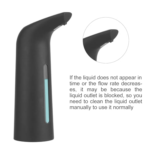 Automatic Soap Dispenser Touchless 400 mL Black | Automatic Sensing Battery Powered IPX6 Waterproof Suitable for Home and Commercial Use - color: Black