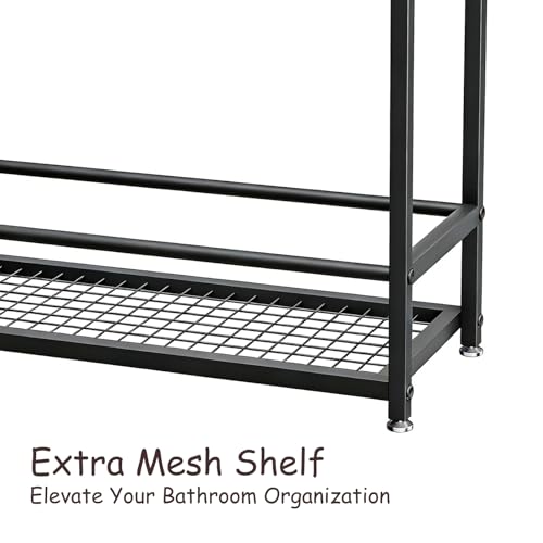 4-Tier Extra Wide Freestanding Towel Rack, Heavy-Duty Metal Towel Drying Stand for Bathroom, Poolside & Spa (Matte Black, 27.6" Wide) - color: Matte Black