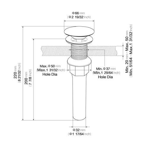 KAIYING Pop Up Drain Without Overflow, Bathroom Vessel Sink Drain | NO Overflow, Detachable Basket Drain Stopper Assembly, Anti-Clogging & Anti-Explosion Drain Strainer, Brushed Brass - color: Brushed Brass, style: NO Overflow