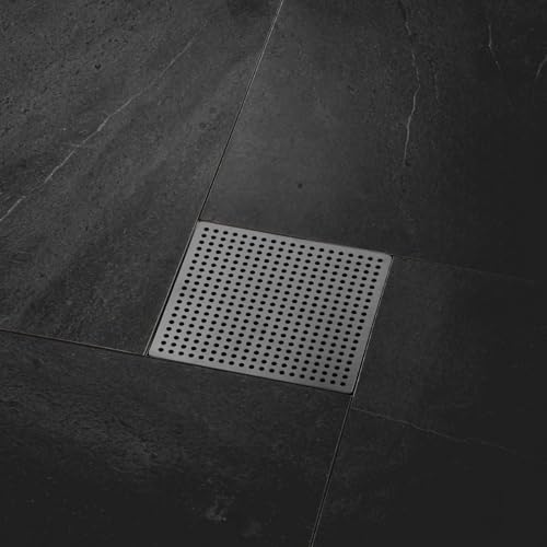 Square Drain Cover Grates,4.9" x 4.9" 304 Stainless Steel Drainage Grate Cover Replacement Floor Drain Strainer for Shower, Bathroom Floor, Balcony, and Outdoor Garden Drains - size: 4.9" x 4.9"