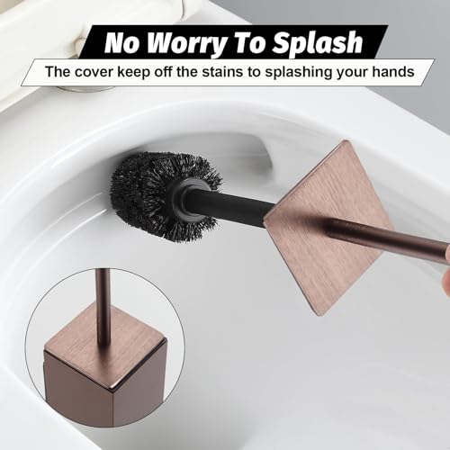 BGL Toilet Brush and Holder Set Rose Gold Wall Mounted for Bathroom Square Design - color: Rose Gold-wall Mount