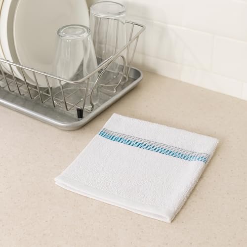 100% Cotton Washcloths 12x12 in, Teal (10 Pack) - color: Teal